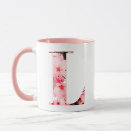 Floral L Initial Mug | Personalized Name & Traits Tasse