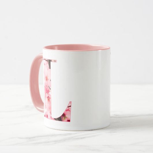 Floral L Initial Mug | Personalized Name & Traits Tasse (Vorderseite Links)