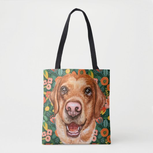 Floral Labrador Hund Tasche (Vorderseite)