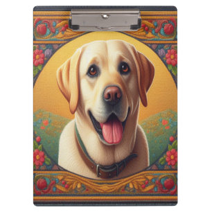 Floral Labrador Retriever Hund farbenfrohe Grenze Klemmbrett