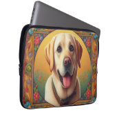 Floral Labrador Retriever Hund farbenfrohe Grenze Laptopschutzhülle (Vorne Rechts)