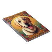 Floral Labrador Retriever Hund farbenfrohe Grenze Notizblock (Rechte Seite)