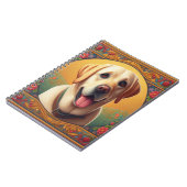 Floral Labrador Retriever Hund farbenfrohe Grenze Notizblock (Linke Seite)