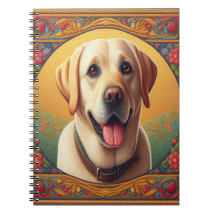 Floral Labrador Retriever Hund farbenfrohe Grenze Notizblock