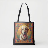 Floral Labrador Retriever Hund farbenfrohe Grenze Tasche (Vorderseite)