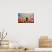 Floral Labrador Retriever Welpe herunterladen Poster (Küche)