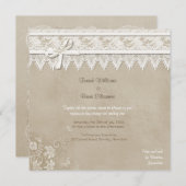 Floral Lace Butterfly Wedding Einladung (Vorne/Hinten)