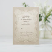 Floral Lace Butterfly Wedding RSVP Karte (Stehend Vorderseite)
