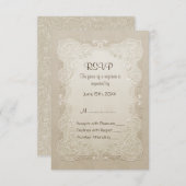 Floral Lace Butterfly Wedding RSVP Karte (Vorne/Hinten)