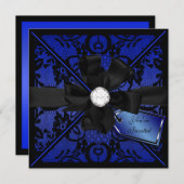 Floral Lace Einladung mit Diamond Bow (Vorne/Hinten)