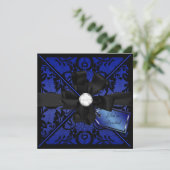 Floral Lace Einladung mit Diamond Bow (Stehend Vorderseite)