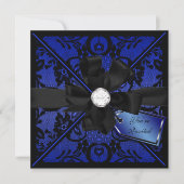 Floral Lace Einladung mit Diamond Bow (Vorderseite)