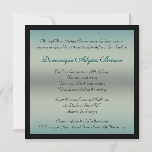 Floral Lace Einladung mit Diamond Bow (Rückseite)