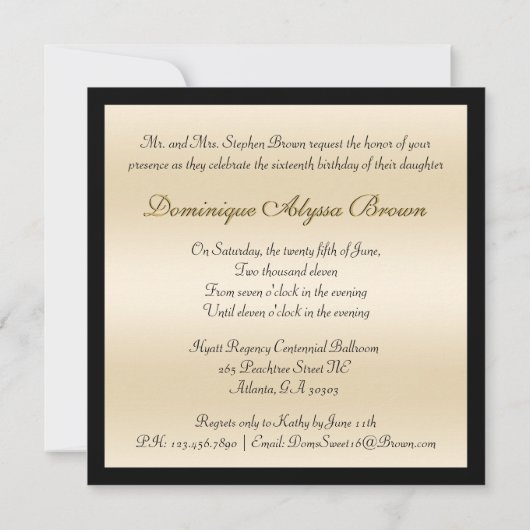 Floral Lace Einladung mit Diamond Bow (Rückseite)