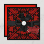 Floral Lace Einladung mit Diamond Bow (Vorne/Hinten)