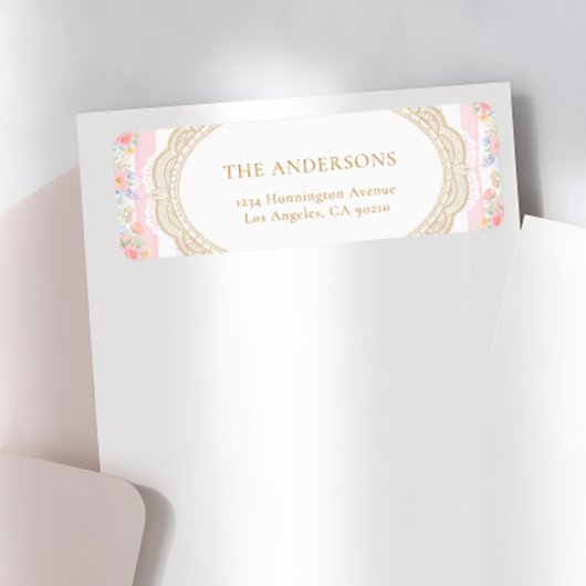 Floral Lace Frame Return Address Label