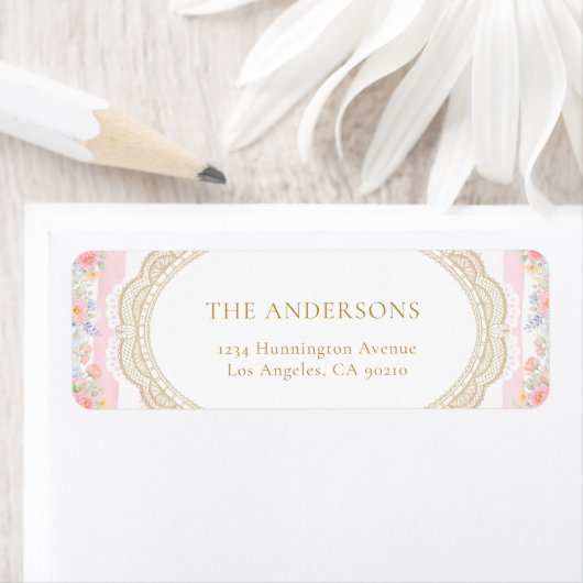 Floral Lace Frame Return Address Label (Insitu)