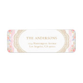Floral Lace Frame Return Address Label (Vorne)