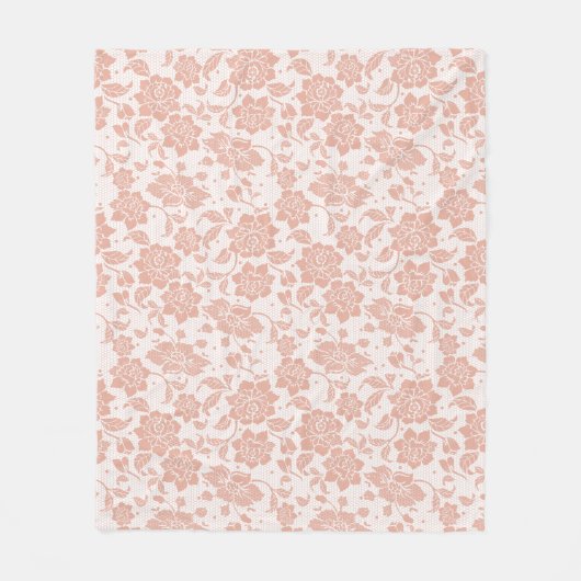 Floral Lace Nahtloses Muster Fleecedecke (Vorderseite)