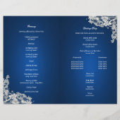 Floral Lace Sapphire Blue Wedding Program (Rückseite)