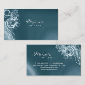 Floral Landscaping Business Card Retro Aquamarin B Visitenkarte (Vorne/Hinten)