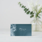 Floral Landscaping Business Card Retro Aquamarin B Visitenkarte (Stehend Vorderseite)