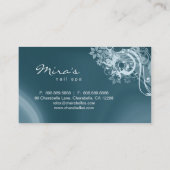 Floral Landscaping Business Card Retro Aquamarin B Visitenkarte (Rückseite)