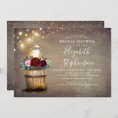 Floral Lantern Rustikales Country Fall Brautparty Einladung (Vorne/Hinten)