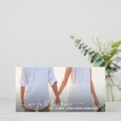 Floral Lanterns Foto Just Married Website Ankündigung (Stehend Vorderseite)