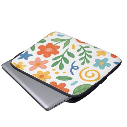 floral laptopschutzhülle (Vorne Knopf)