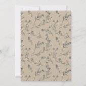 Floral Laurel Wreath Monogram Brautparty Einladung (Rückseite)