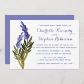 Floral Lavender Blume Lila Hochzeitseinladung Einladung (Vorne/Hinten)