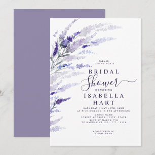 Floral Lavender Botanical Lilac Boho Brautparty Einladung