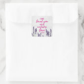 Floral Lavender Christlich Bible Scripting Verse Quadratischer Aufkleber (Tasche)