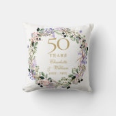 Floral Lavender Garland 50 Jahre Foto Kissen (Vorderseite)