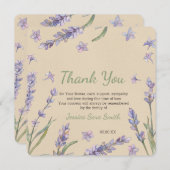 Floral Lavender Greenery Vielen Dank Gedenkkarte Einladung (Vorne/Hinten)