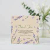 Floral Lavender Greenery Vielen Dank Gedenkkarte Einladung (Stehend Vorderseite)