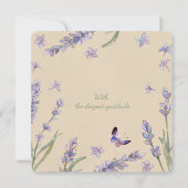 Floral Lavender Greenery Vielen Dank Gedenkkarte Einladung (Rückseite)