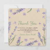 Floral Lavender Greenery Vielen Dank Gedenkkarte Einladung (Vorderseite)