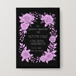FLORAL LAVENDER. IN LOVING MEMORY KEEPSAKE,  BUTTON