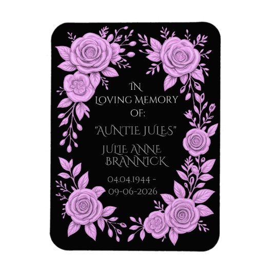 FLORAL LAVENDER. IN LOVING MEMORY KEEPSAKE,  MAGNET (Vertikal)