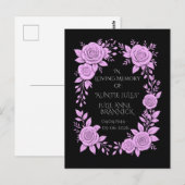 FLORAL LAVENDER. IN LOVING MEMORY KEEPSAKE,  POSTKARTE (Vorne/Hinten)