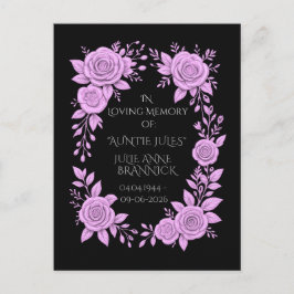 FLORAL LAVENDER. IN LOVING MEMORY KEEPSAKE,  POSTKARTE