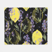 Floral Lavender Lemons Vintag Illustration Fleecedecke (Vorderseite (Horizontal))