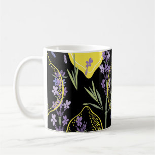 Floral Lavender Lemons Vintag Illustration Kaffeetasse