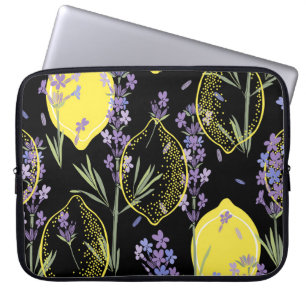 Floral Lavender Lemons Vintag Illustration Laptopschutzhülle