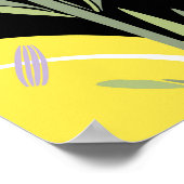 Floral Lavender Lemons Vintag Illustration Poster (Ecke)