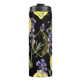 Floral Lavender Lemons Vintag Illustration Thermosbecher