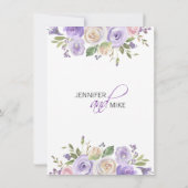 Floral Lavender Lila Lilac Blume Hochzeit Save The Date (Rückseite)