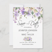 Floral Lavender Lila Lilac Blume Hochzeit Save The Date (Vorderseite)